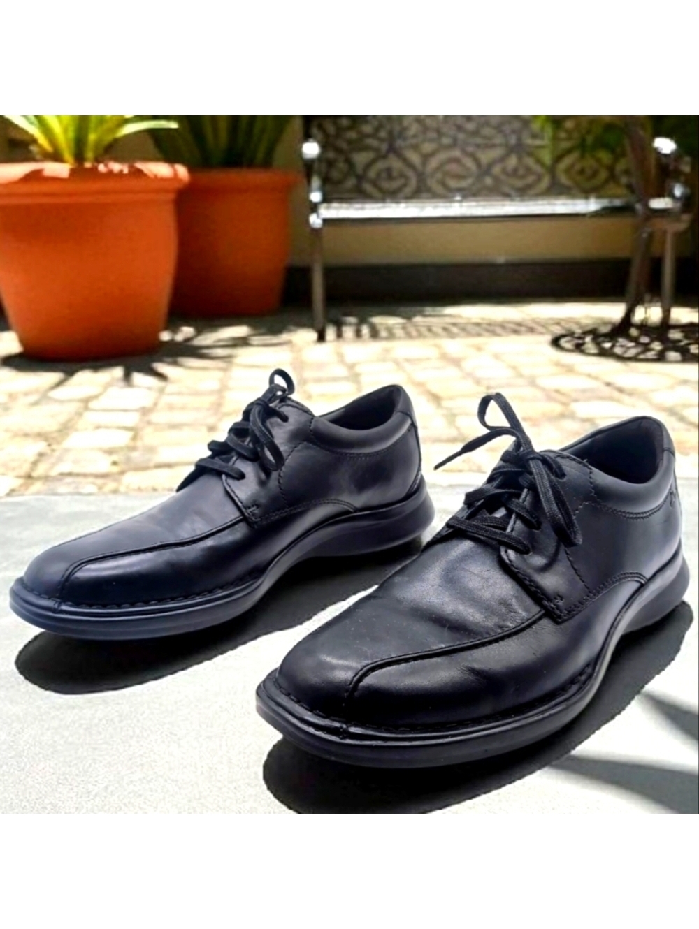 Clarks Sz 9 Kempton Run Classic Black Men's Shoes